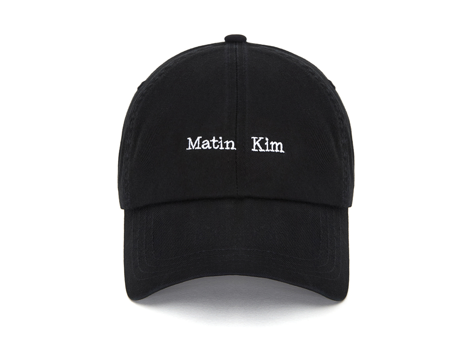 Matin Kim Mini Logo Ball Cap Black HT042 Front View