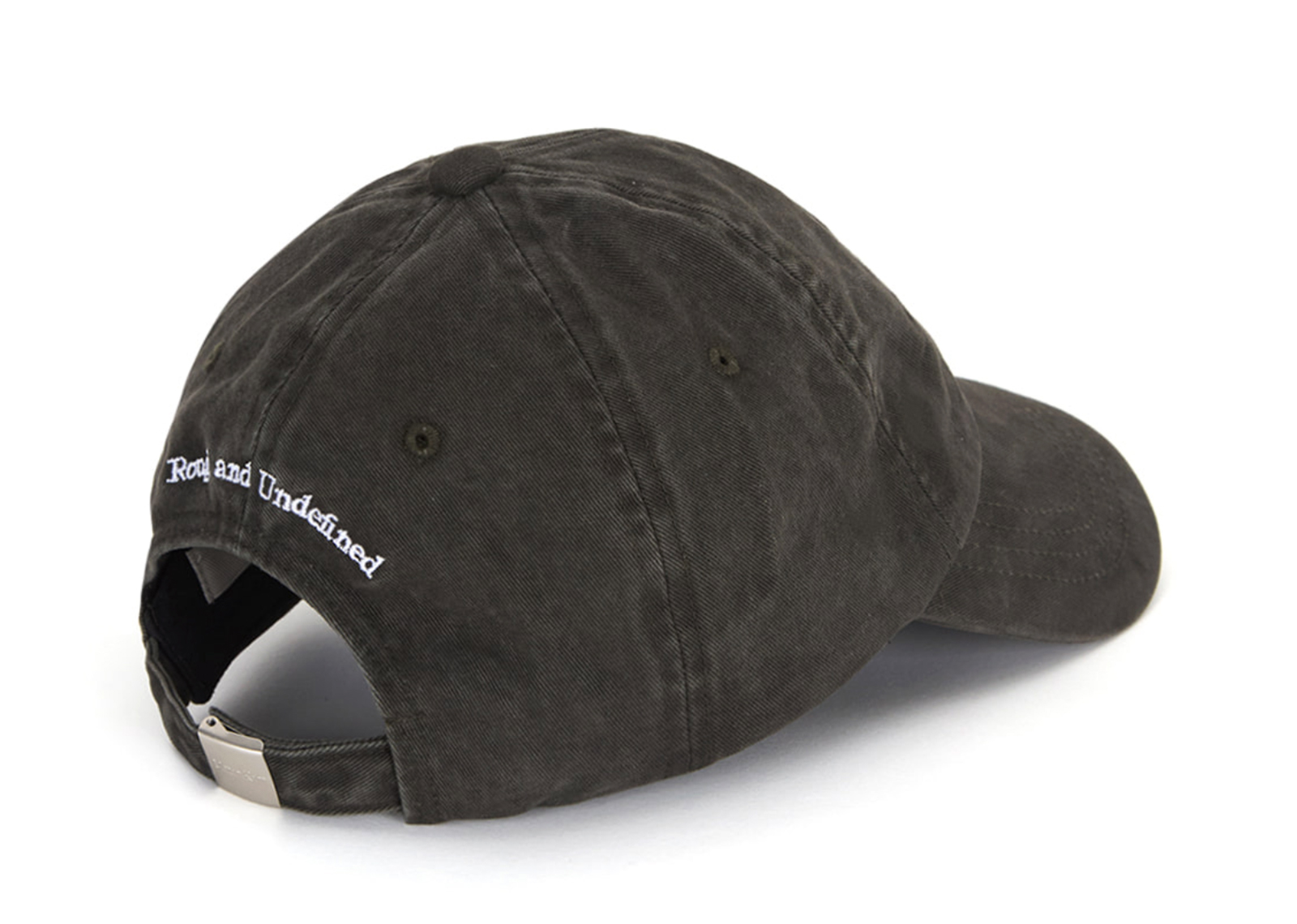 Matin Kim Mini Logo Ball Cap Charcoal HT042 Back View