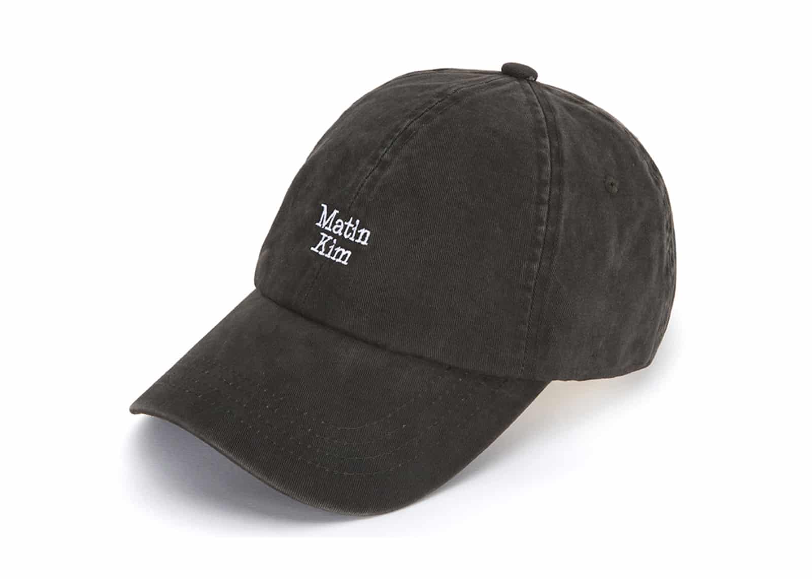 Matin Kim Mini Logo Ball Cap Charcoal HT042 Full View
