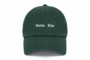 Matin Kim Mini Logo Ball Cap Green HT042 Front View