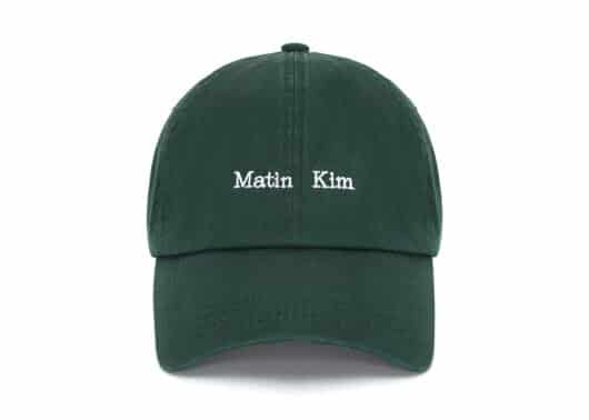 Matin Kim Mini Logo Ball Cap Green HT042 Front View