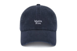 Matin Kim Mini Logo Ball Cap Navy HT042 Front View