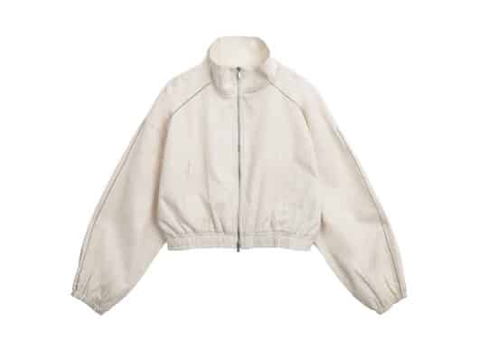 Matin Kim Rough Coating Crop Bomber Cream JP064 Front View