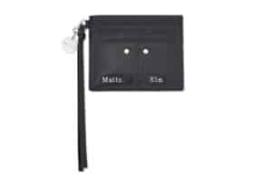Matin Kim Steel Logo Rivet Card Wallet Black WL026 Front View