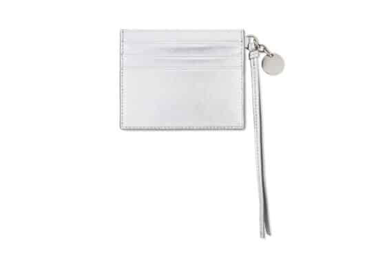 Matin Kim Steel Logo Rivet Card Wallet Silver WL026 Back View