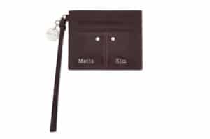 Matin Kim Steel Logo Rivet Card Wallet Wine WL026 Front View