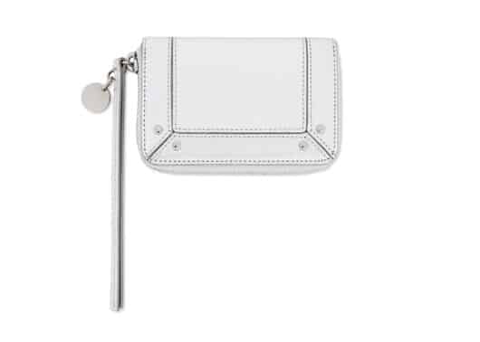 Matin Kim Steel Logo Rivet Compact Wallet Silver WL025 Back View