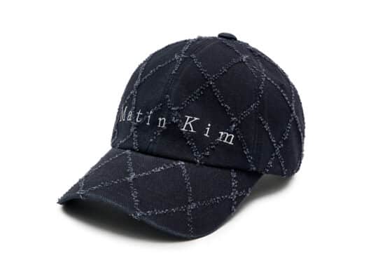 Matin Kim Typo Quilted Ball Cap Charcoal HT034 Full View