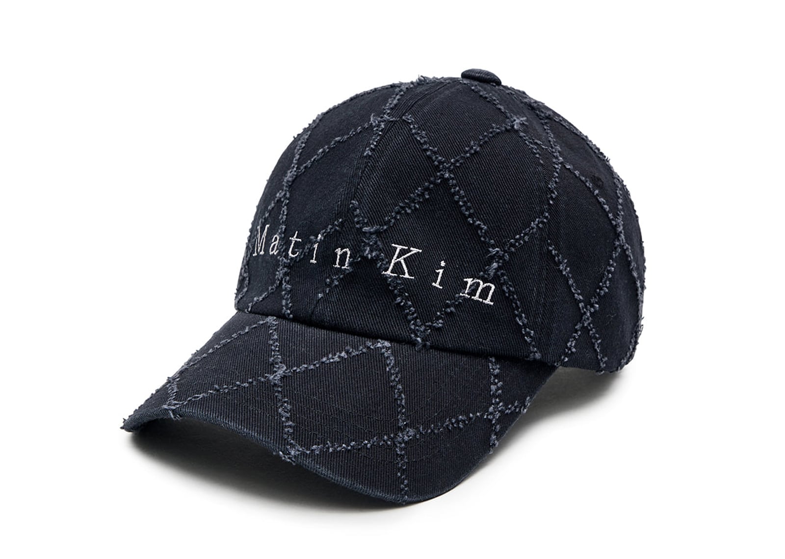 Matin Kim Typo Quilted Ball Cap Charcoal HT034 Full View