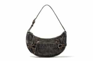 Matin Kim Washed Denim Mini Hobo Bag Black BG038