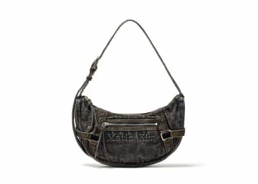 Matin Kim Washed Denim Mini Hobo Bag Black BG038