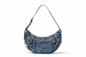 Matin Kim Washed Denim Mini Hobo Bag Blue BG038