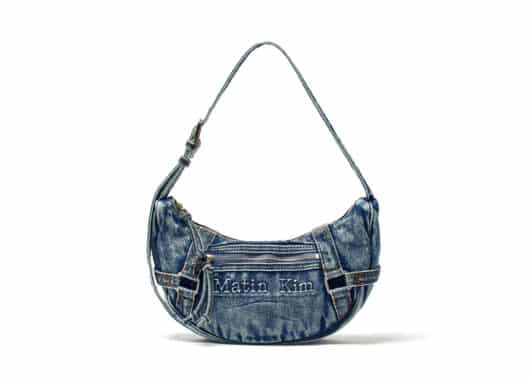 Matin Kim Washed Denim Mini Hobo Bag Blue BG038