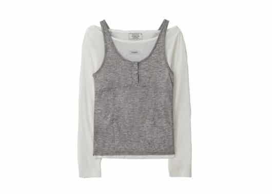 Rolarola Sleeveless Layered Tee Set White Grey