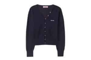 Rolarola-V-Neck-Logo-Button-Cardigan-Navy