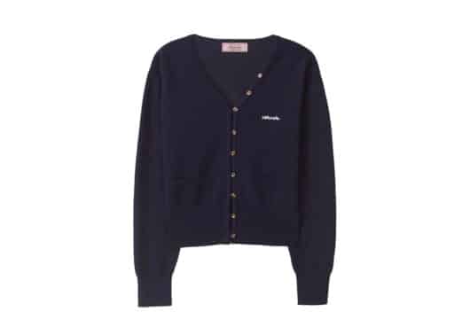 Rolarola-V-Neck-Logo-Button-Cardigan-Navy