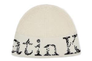 Matin Kim Cracked Logo Bucket Beanie Ivory BN008