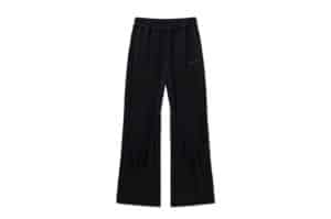 Matin Kim Drawstring Point Sweatpants Black PT045 Front View