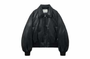 Matin Kim Faux Leather Down Jumper Black DW011 (W)