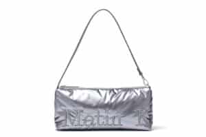 Matin Kim Glossy Logo Stitch Mini Shoulder Bag Silver BG008