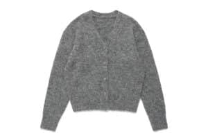 Rolarola-Hairy-V-Neck-Cardigan-Gray
