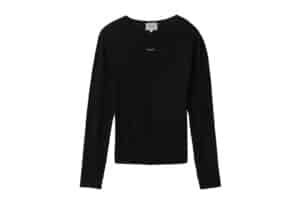Rolarola-Line-Detail-Wool-Long-Sleeve-Tee-Black