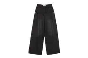 Rolarola-Pintuck-Wide-Denim-Pants-Black
