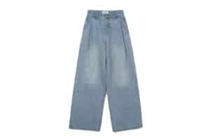 Rolarola Pintuck Wide Denim Pants Blue