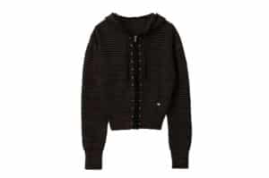 Rolarola Stud Knit Hooded Zip-Up Brown