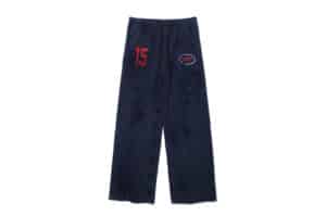 SONGAADON Hand Painted Graffiti Washed Sweatpants Navy Front View