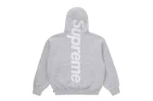 Supreme-Satin-Applique-Hooded-Sweatshirt-FW25-Heather-Grey