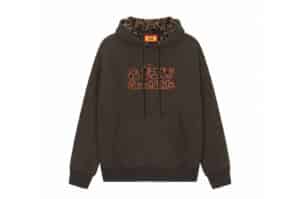 A Few Good Kids Leopard Print Patch Hoodie Brown Front View