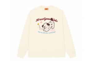 A Few Good Kids Towel Embroidered Puppy L:S Tee Cream Front View