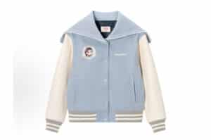 A Few Good Kids x Fujiya Peko Baseball Jacket Baby Blue Front View
