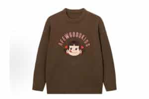 A Few Good Kids x Fujiya Peko Knited Sweater Brown Front View
