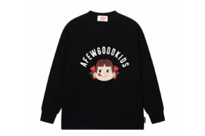 A Few Good Kids x Fujiya Peko L:S Tee Black Front View