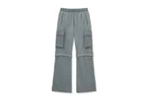 Matin Kim Pigment Dyed Cargo Pants Light Grey PT039 (W) Front View