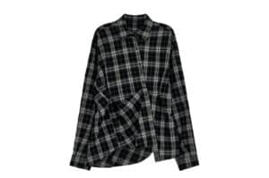 DIAGONAL 25FW Wrap Plaid Shirts Black