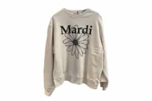 Mardi Mercredi Flowermardi Oversized Crewneck Oatmeal Black