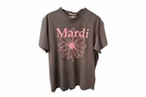 Mardi Mercredi Flowermardi Unisex Tee Charcoal Pink