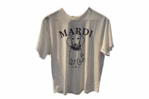 Mardi Mercredi Swing the Tail DDANJI Flower Necklace Tee Ivory Pink
