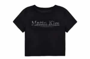 Matin Kim Stamp Logo Graphic Crop Tee Black TS067