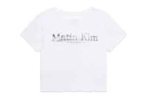 Matin Kim Stamp Logo Graphic Crop Tee White TS067