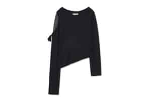 Matin Kim Weaving Long Sleeve Top Black TS091
