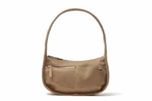 Matin Kim Zip Around Suede Shoulder Bag Beige BG071