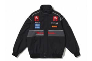 Vulcan Patchwork Embroidered Racing Jacket Black #094