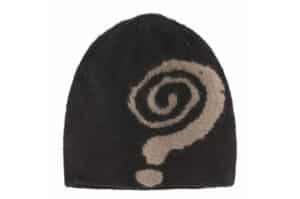 Vulcan Question Mark Knitted Wool Beanie Black #100