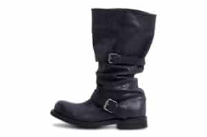 NEGATIVE THREE 25FW Slouchy Long Boots Washed Black