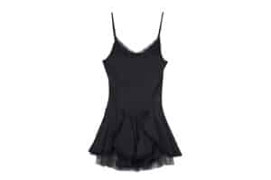 CERRIC 25FW Lace Frill Short Dress Black