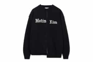 Matin Kim Asymmetric Logo Knit Pull Over Black PO303